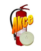 práškový hasicí přístroj a detektor CO